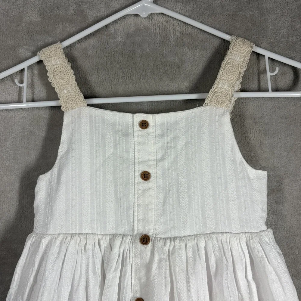 Haute Hippie White Button Front Dress Size 7 Crochet Lace Boho Beachy Coastal